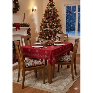 Set of 4 Vintage Teddy Bear Print Chair Seat Cushions with Ties Spot Clean